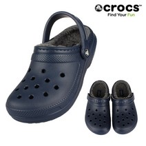 크록스 크록스 클래식 라인드 클로그 털신 네이비 203591-060