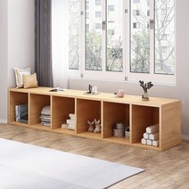 벤치책장 1단책장 1800 책꽂이 가로형 원룸택장 자유, 식스웜 연브라운 180x40x40