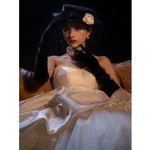웨딩 개화기 경성 모자 프랑스 동백 햅번 모자 플라워 돔 레트로 메쉬 골드 벨벳 모자 신부 사진 모자