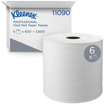 Scott Kleenex 하드 롤 페이퍼 타월 11090 프리미엄 흡수성 포켓 3.8cm1.5인치 코어 화이트 152.4m600피트/롤 6롤/케이스 91.4m3600피트/케이스 U