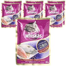 위스카스 파우치 고등어 고양이 습식사료, 85g, 7개