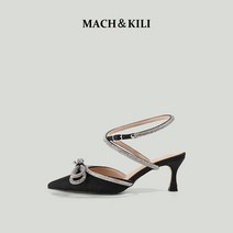 블랙샌들힐 MACH KILI 하이힐 보이핏 볼륨 나비 결 스톤 여성 스틸레토힐 싱글 슈즈 4790114413