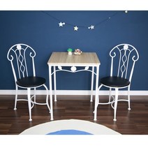 해성하이퍼 2인티테이블세트 미니식탁 인테리어 홈카페 베란다 서재 부부침실 모텔 상담실 탕비실 휴게실 커피탁자, QT806(오크+화이트)