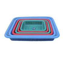 선우산업 주름 사각소쿠리 모음 1호 2호 3호 상추바구니 플라스틱 야채 과일 채소 소쿠리 바구니, 청록