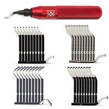 11개의 고속도강 bs1010 블레이드가 있는 afa 툴링 디버링 도구 키트 | 구리 철 황동 및 PVC 배관 파이프 3D 인쇄 플라스틱 레진 아트 및 금속 작업의 정밀한 버, 41날(4종 혼용)