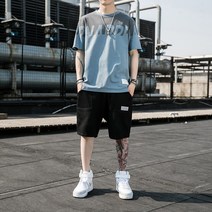 스포츠 남성 캐주얼 t남자티 여름 세트 2022 뉴타입 단소, T05-3XL, C04-11트-짙은블루 색