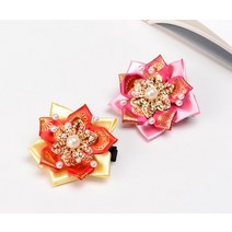 한복 리본 떨잠 집게 3개묶음