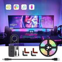 주변 PC 백라이트 RGB LED 스트립 라이트 데스크탑 주소 지정 가능 드림 스크린 키트 컴퓨터 모니터 화면, 03 for 31 to 39 inch
