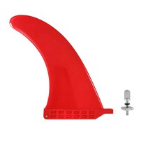 서핑보드 수중보드 4 색 9 인치 SUP 서핑 핀 분리형 PVC 싱글 센터 보드 롱 패들 액세서리, Red