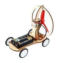DIY Wind Power Electric Car Kit for Kids Wood Educational Science Physics Experiments Circuit Kinder, A