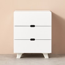몰리 틈새 슬림 미니 3단 서랍장 400, 화이트
