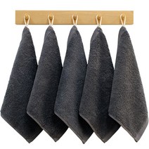 어메니티타올 40수 코마사 무형광 주방 고리수건 70g 5장 세트, 다크그레이