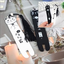 블랙1P 블랙 화이트 고양이 책갈피 우드 나무책갈피 북클립 독서링 블랙 북마커 귀여운 북마크 선물용 북마킹