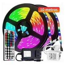 Delralos 스마트 RGB 스트립 SMD 5050 APP 제어 리모컨 방수 1600만 PC방 무드등 음악 동기화 장식 LED 가정 부엌 TV 당을 위해(5-20m), 10m, 5050 18 구슬/M, 44 키+음악 동기화