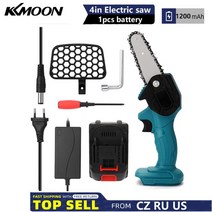 무선 전기톱 충전식 미니 21V 전기 가지 치기 톱 충전식 작은 나무 분할 정원 과수원 지점 클립에 대 한 손, 10 4in 1battery EU