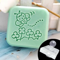 꿀벌 패턴 천연 수제 수지 비누 스탬프 DIY 핸들 공예 만들기 도구 투명 스타일 인감, 14 Stamp With Handle