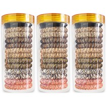 벨리지유 짱짱한 전화선 스프링 꼬불이 호피 무매듭 고무줄 머리끈 헤어끈