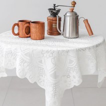 코마스나인 레이스테이블보 러너 식탁보 테이블러너 협탁보 거실 책상보 원형 플라워 Design, L(120x120)