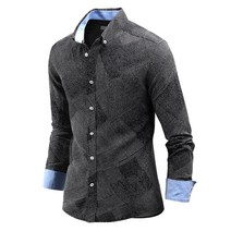 다꾸앙 남성 코디 라코 도트스퀘어 패턴 남자 긴팔 셔츠 남방 C07D14_sp2168