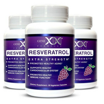 Genex Resveratrol 1500mg 3병 항산화 보충제 트랜스 레스베라트롤은 세포재생 뇌기능 영양제, 1 쎄트, 3개
