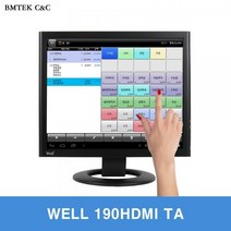 라온하우스 프리미엄 비엠텍씨앤씨 19인치 고화질 터치 모니터 스크린 WELL 190HDMI TA 250 블랙 [감압식 터치], 840399