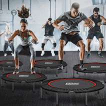 점핑 트램폴린 실내 그물 원형 육각 놀이 사각 바운스 안전망 방방이 성인용 다이어트 홈트, B.40인치 32스프링+손잡이+가방+하중375kg