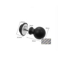 솔리드 알루미늄 합금 유리 백투백 도어 배럴 볼 노브 풀 샤워 인클로저 싱글 매트 블랙 브러시드 레드 브론즈 화이트, Single Ball Black