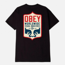 오베이 오베이 (165263336) 비쥬얼 인더스트리 뱃지 반팔티 BLACK
