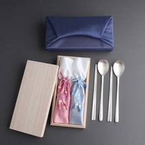 엔젤 순은수저 99% 2벌 부부 커플 혼수 예단 신혼 명품 은수저세트 은혼식 부모님 생신 선물, 홍색보자기인쇄