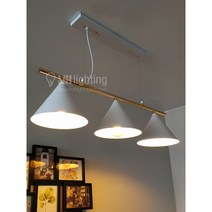 [산본문화조명] 세이렌 3등 일자 펜던트 드라마협찬 식탁등 인테리어조명, 본품 + LED에디슨램프 G95 X3