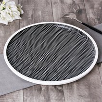 군마블랙 원형 스테이크 접시 28.5 플랫 디저트 도자기 파스타 브런치 케이크 돈까스 그릇