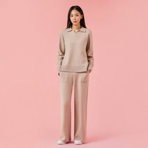 [JAJU/자주] 여 올데이 와이드 니트 팬츠_크림
