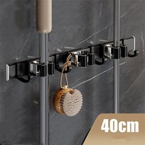 덤벨거치대 바벨랙 아령거치대 원판정리대 self-adhesive mop holder broom clip holder wall mount mop organizer broom 욕실, 블랙 7