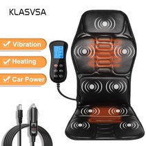 안마의자 가성비 KLASVSA 전기 난방 진동 백 마사지 의자 자동차 홈 오피스 요추 목 매트리스 통증 완화 LED 원격 제어, 협동사, AU 플러그, 03 AU Plug