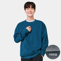 이그잼플 남성 겨울 기모 베이직 무지 오버핏 맨투맨