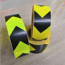 안전표지5CM 폭 도로 교통 건설 현장 자기 접착 PVC 반사 안전 테이프 화살표/능 직물 경고 기호 228 메터/, 07 White Red Arrow