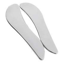 WJSHOP 스크래핑 보드 스테인레스 스틸 스킨 케어 세트 얼굴 목 바디 스파 어깨 발 손 손목을위한 물리 치료 Gua Sha, 11.42x7.48x7.48인치, 은