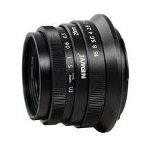 JINUS 카메라렌즈 호환 Newyi 25mm F1.8 II 캐논 EOS M M3 M50 M6 소니 A6000 A5000 후지 X-T1 X-T10 X-A5 X-A100 올림푸스 파, [02] E 마운트, [01] Black