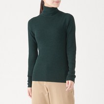 무인양품 MUJI 여성 목이 편한 리브 터틀넥 스웨터 W9AA870