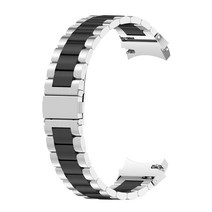 (스마트 워치 밴드)44/46mm 밴드 스마트워치 스틸밴드 액세서리, 실버 블랙