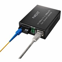 넥스트 1코어 싱글SC타입 광미디어컨버터 NEXT-200FSCSW-A, 블랙, 1개