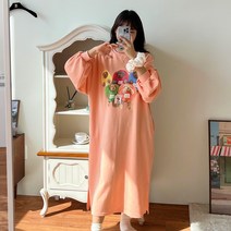 커밍투유 빅사이즈 엠앤엠 봄 루즈핏 홈 원피스