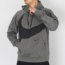 나이키 기모 후드티 Therma FIT 스우시 풀오버 Hoody 블랙 나이키 로고+챠콜