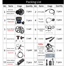 전기 자전거 접이식 BAFANG 8FUN 36V 500W 중반 드라이브 BBS02B 모터 17.5Ah 삼성 호환 셀 E-BIKE 리튬 배, 13 52T 500C Display, 02 브레이크 센서