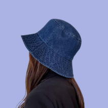 챙넓은 데님 벙거지 청 모자 봄 여름 무지 커플 버킷햇