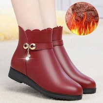 맹고샵 중년여성 앵글 털 부츠 엄마 겨울 발편한 방한화scq45