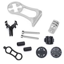 자전거 속도계 무선 GPS 컴퓨터 카메라 홀더 알루미늄 합금 핸들 바 마운트 장비 Garmin RR7322 용 산악 도로 사이클링 브래킷 114572, SILVER