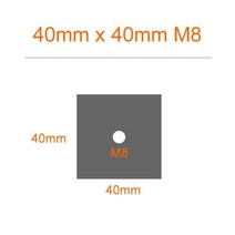 알루미늄 아연 사각 파이프 너트 M8 구멍이 있는 직사각형 플러그 튜브 커버 테이블 및 의자 선반 매트 내부 캡 가구 다리, 40x40xM8+4 Pcs