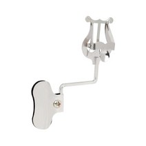 QDY 트롬본 뮤직 클립 유니버설 메탈 트럼펫 마칭 클램프 트럼펫 마칭 리라 관악기 연주 사용 클라리넷 트롬본, 14cmx2cmx4.6cm, 금속, 은빛