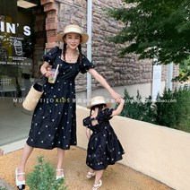 딸 맘커플룩 아기랑 엄마 모녀 원피스 커플룩